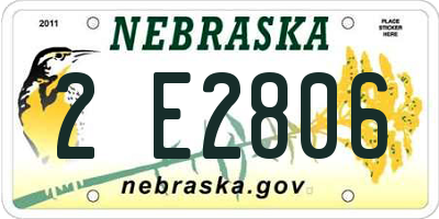 NE license plate 2E2806