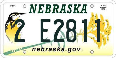 NE license plate 2E2811