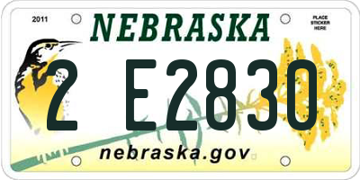 NE license plate 2E2830