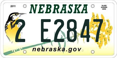 NE license plate 2E2847