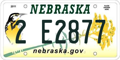 NE license plate 2E2877