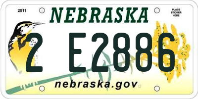 NE license plate 2E2886