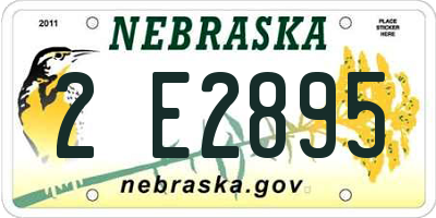 NE license plate 2E2895