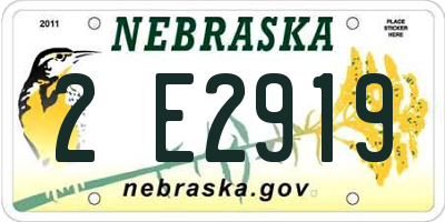 NE license plate 2E2919