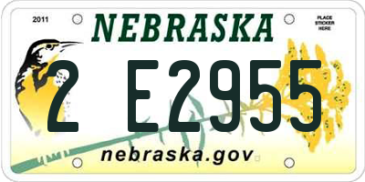 NE license plate 2E2955