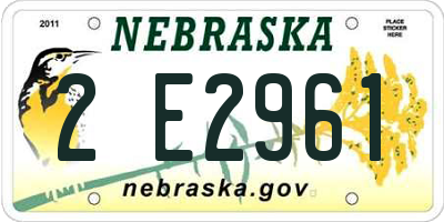 NE license plate 2E2961
