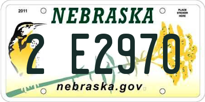 NE license plate 2E2970