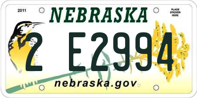 NE license plate 2E2994