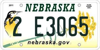 NE license plate 2E3065