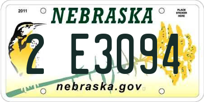 NE license plate 2E3094