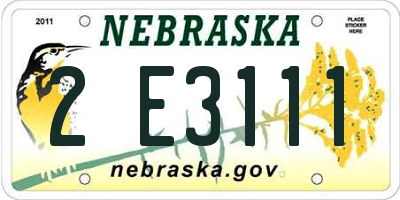 NE license plate 2E3111