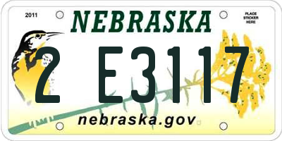 NE license plate 2E3117