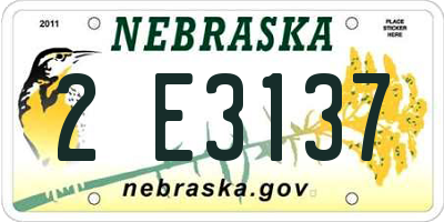 NE license plate 2E3137