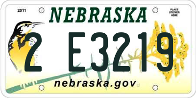 NE license plate 2E3219