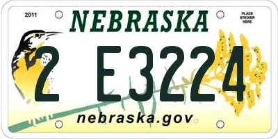 NE license plate 2E3224