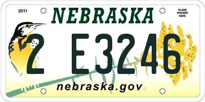 NE license plate 2E3246
