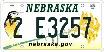 NE license plate 2E3257