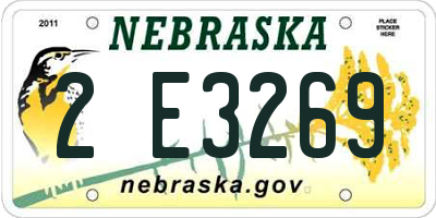 NE license plate 2E3269