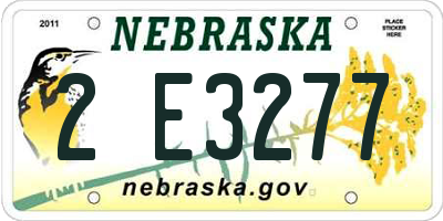 NE license plate 2E3277
