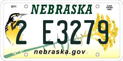 NE license plate 2E3279