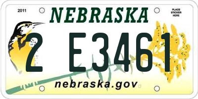 NE license plate 2E3461