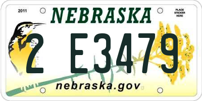NE license plate 2E3479