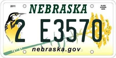 NE license plate 2E3570