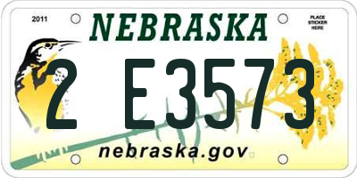 NE license plate 2E3573