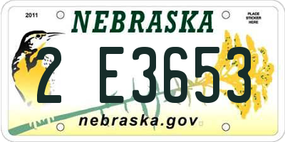 NE license plate 2E3653