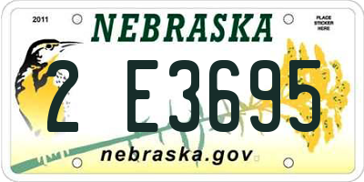 NE license plate 2E3695