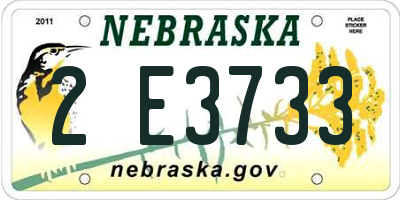NE license plate 2E3733