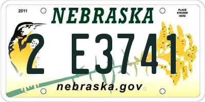 NE license plate 2E3741