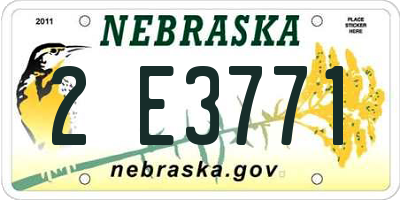 NE license plate 2E3771
