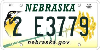 NE license plate 2E3779