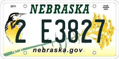 NE license plate 2E3827