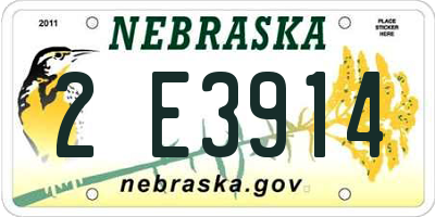 NE license plate 2E3914