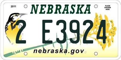 NE license plate 2E3924