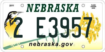 NE license plate 2E3957