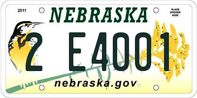 NE license plate 2E4001