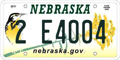 NE license plate 2E4004