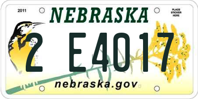 NE license plate 2E4017