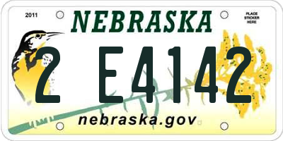 NE license plate 2E4142