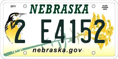 NE license plate 2E4152