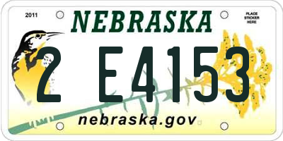 NE license plate 2E4153