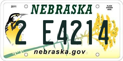 NE license plate 2E4214