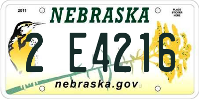 NE license plate 2E4216