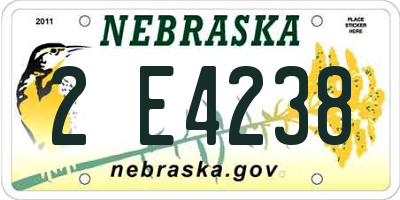 NE license plate 2E4238