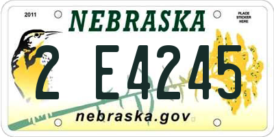 NE license plate 2E4245