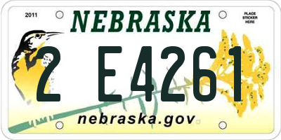 NE license plate 2E4261