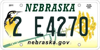 NE license plate 2E4270